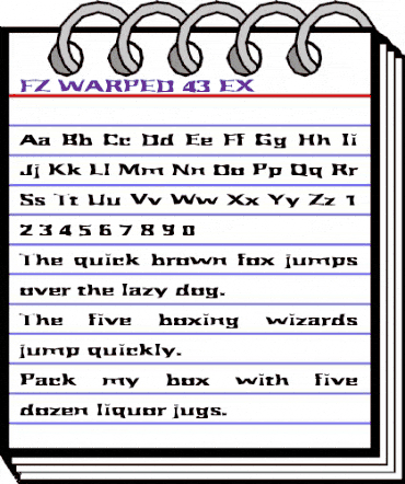 FZ WARPED 43 EX Normal animated font preview
