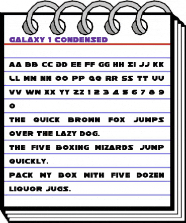 Galaxy 1 Condensed Condensed animated font preview