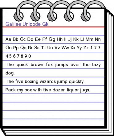 Galilee Unicode Gk Regular animated font preview