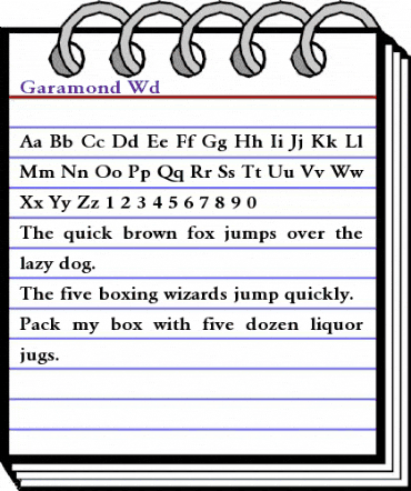 Garamond Wd Regular animated font preview