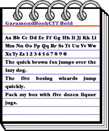 GaramondBookCTT Bold animated font preview