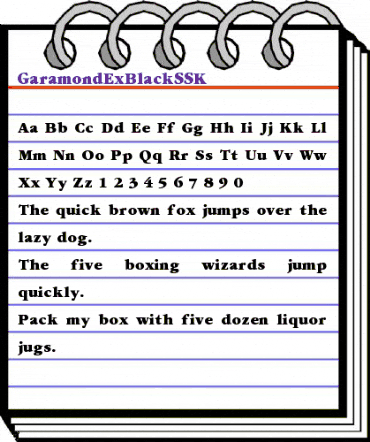GaramondExBlackSSK Regular animated font preview
