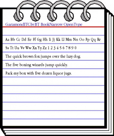 ITC Garamond Book Narrow animated font preview