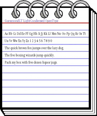 ITC Garamond LT Light Condensed animated font preview