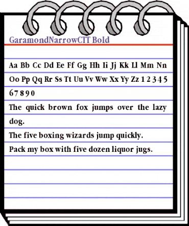 GaramondNarrowCTT Bold animated font preview