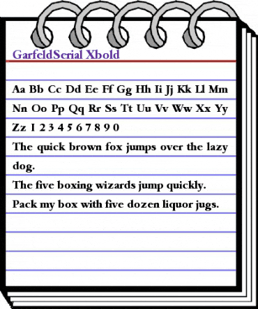 GarfeldSerial-Xbold Regular animated font preview