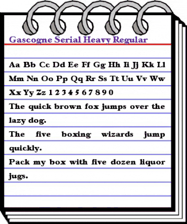 Gascogne-Serial-Heavy Regular animated font preview
