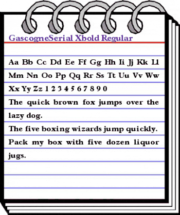 GascogneSerial-Xbold Regular animated font preview