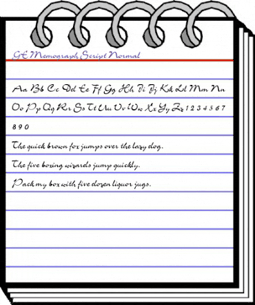 GE Memograph Script Normal animated font preview