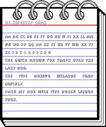 GE Sidestep Caps Regular animated font preview