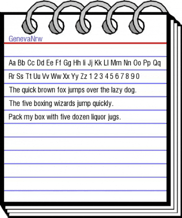 GenevaNrw Regular animated font preview