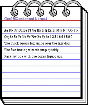 Geo986Condensed Normal animated font preview