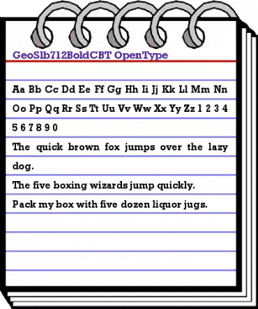 GeoSlb712BoldC BT Regular animated font preview