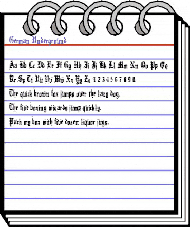 German Underground Regular animated font preview