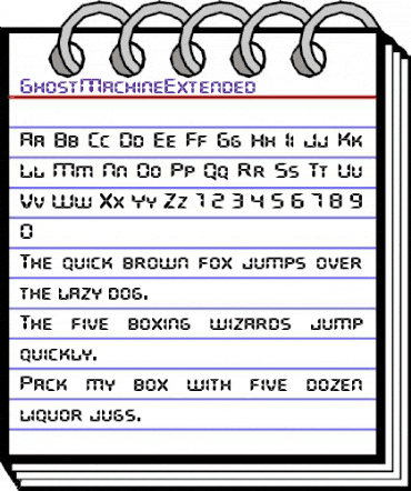 GhostMachineExtended Regular animated font preview