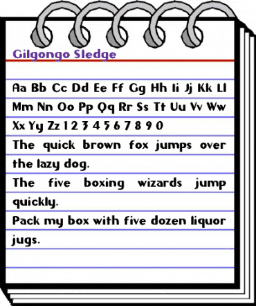 Gilgongo Sledge Regular animated font preview