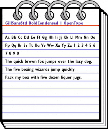 Gill Sans Std Bold Condensed animated font preview