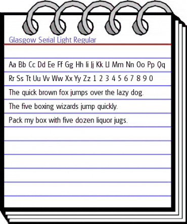 Glasgow-Serial-Light Regular animated font preview
