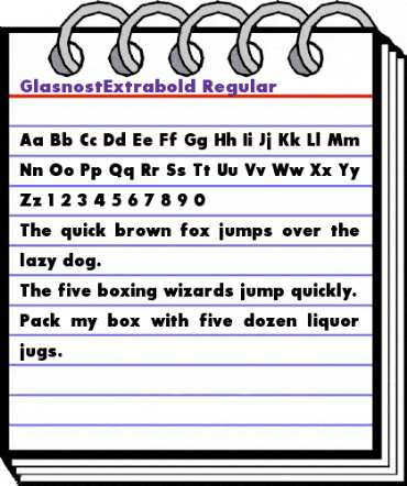 GlasnostExtrabold Regular animated font preview