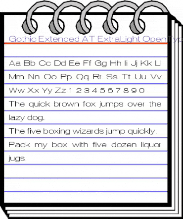 Gothic Extended AT ExtraLight Regular animated font preview