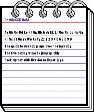 GothicSSK Bold animated font preview