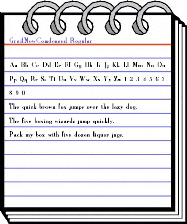 GrailNewCondensed Regular animated font preview