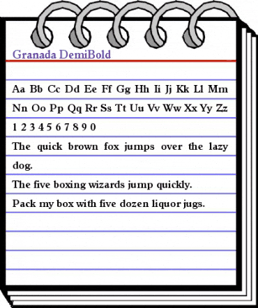 Granada-DemiBold Regular animated font preview