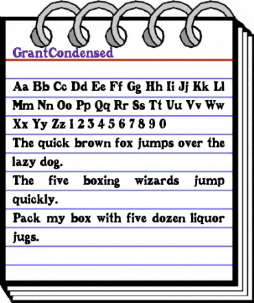 GrantCondensed Regular animated font preview