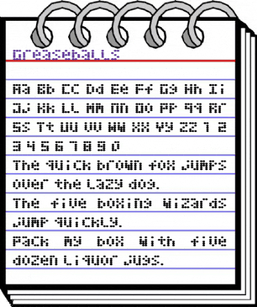 Greaseballs Regular animated font preview