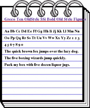 Greco Ten OldStyle SSi Bold Old Style Figures animated font preview