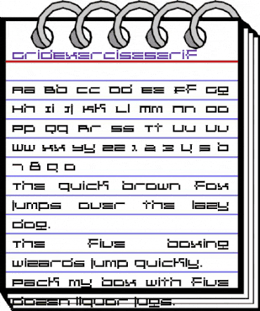 GridExerciseSerif Regular animated font preview