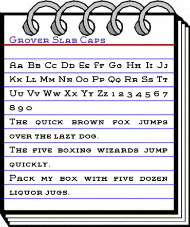 Grover Slab Caps Regular animated font preview