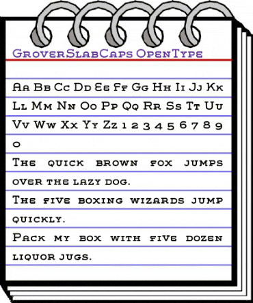 Grover Slab Caps Regular animated font preview