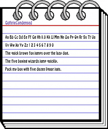 GuthrieCondensed Regular animated font preview