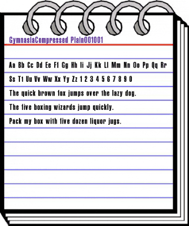 GymnasiaCompressed Plain animated font preview