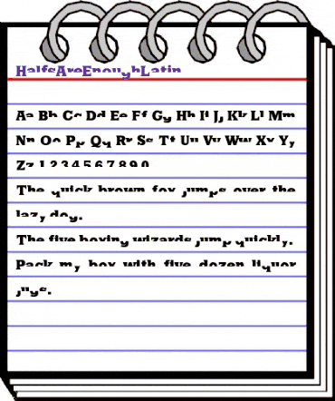 HalfsAreEnoughLatin Regular animated font preview