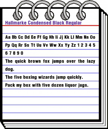 Hallmarke Condensed Black Regular animated font preview