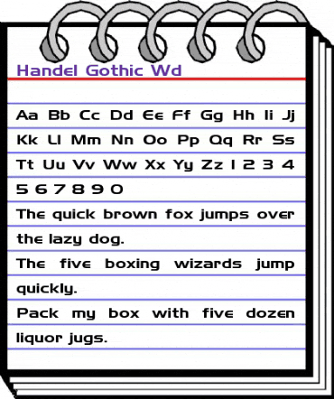 Handel Gothic Wd Regular animated font preview