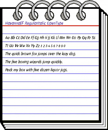 HavannaEF RegularItalic animated font preview