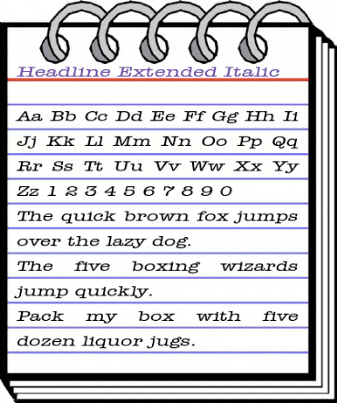 Headline-Extended Italic animated font preview