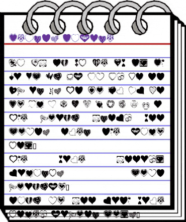 Hearts Galore Regular animated font preview