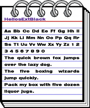 HeliosExtBlack Regular animated font preview