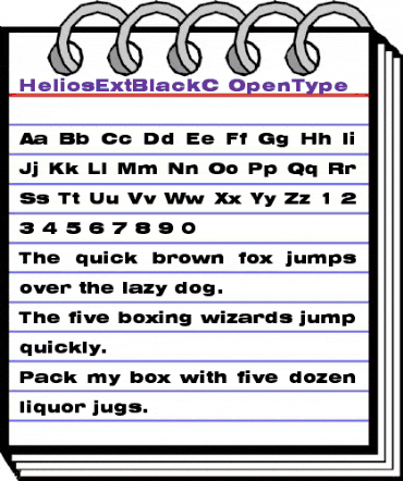 HeliosExtBlackC Regular animated font preview