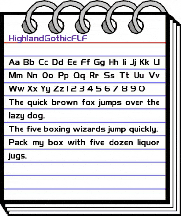 HighlandGothicFLF Regular animated font preview