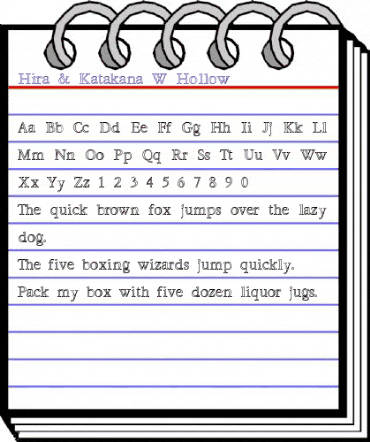 Hira & Katakana W Hollow animated font preview