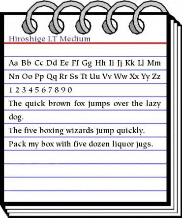 Hiroshige LT Medium Regular animated font preview
