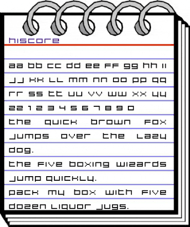 HISCORE Regular animated font preview