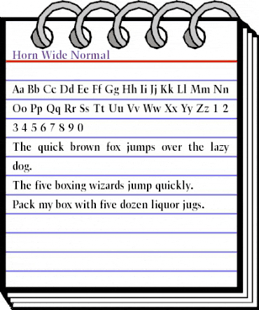 Horn Wide Normal animated font preview