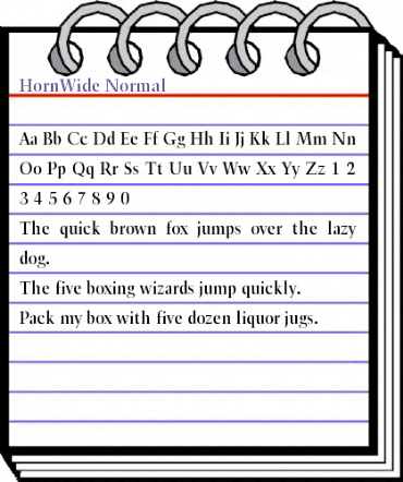 HornWide Normal animated font preview