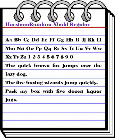 HorshamRandom-Xbold Regular animated font preview